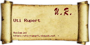 Uti Rupert névjegykártya